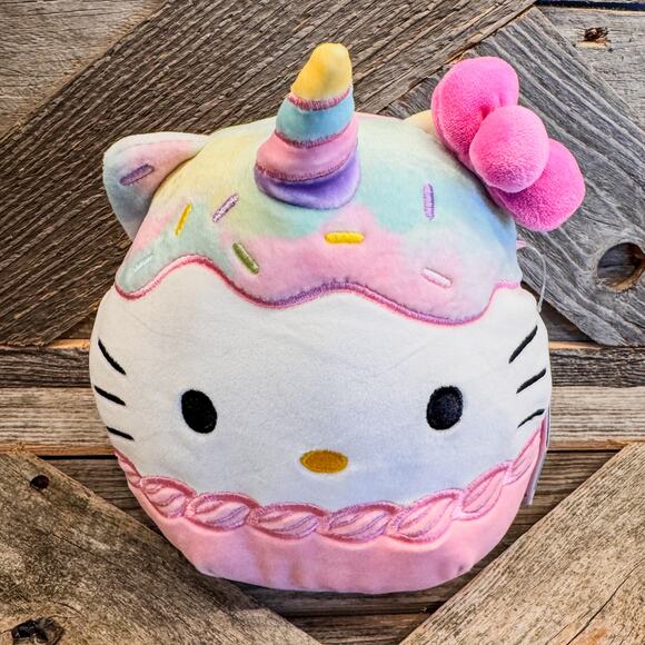 NWT-Hello Kitty Unicorn Ice Cream Cupcake Plush Squishmallow by Sanrio, 6.5” - Picture 2 of 10